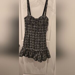 NWT Aqua Tweed Bubble Hem Dress, Size L